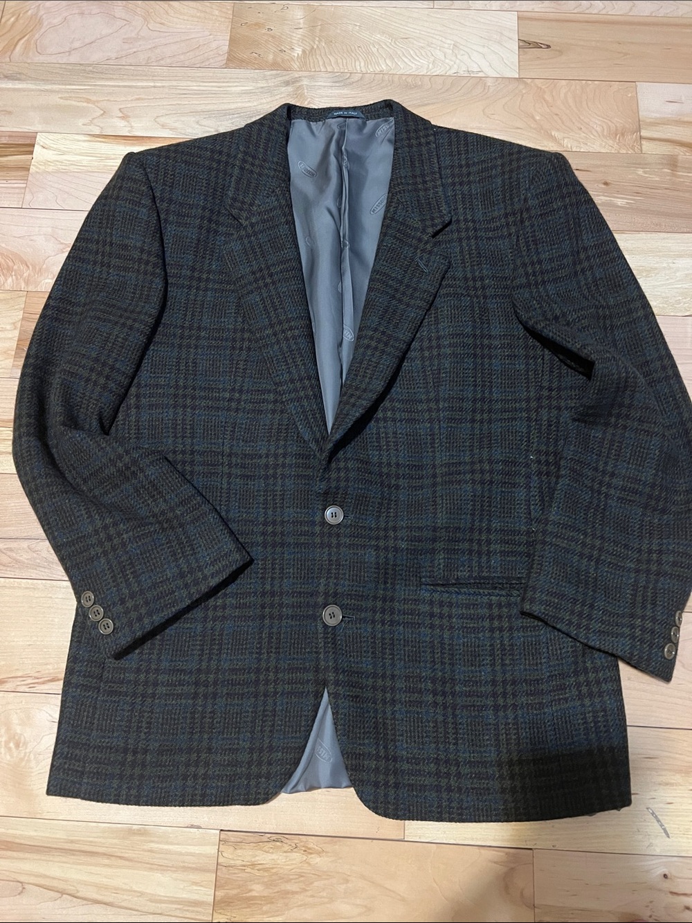 Missoni Men's Dark Plaid Blazer in Black and Blue